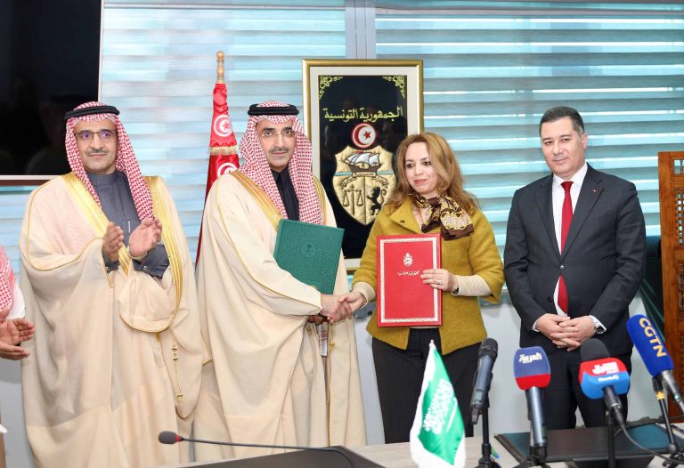 SFDs H.E. Sultan AI Marshad the Minister of Economy Planning in Tunisia H.E. Feryel Ouerghi signs 55M deal to modernize phosphate rail network