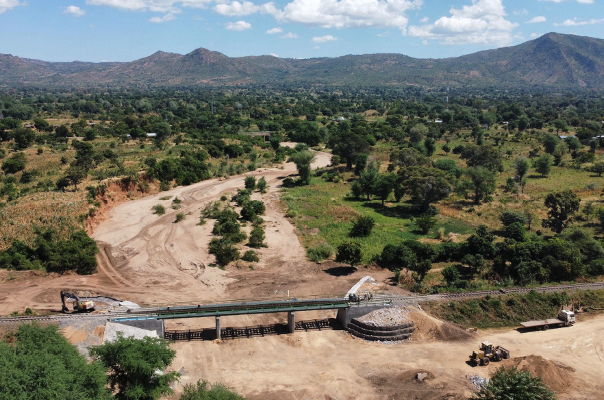 Upgrade works at a railway bridge on the Nkaya-Mchinji Section Railway